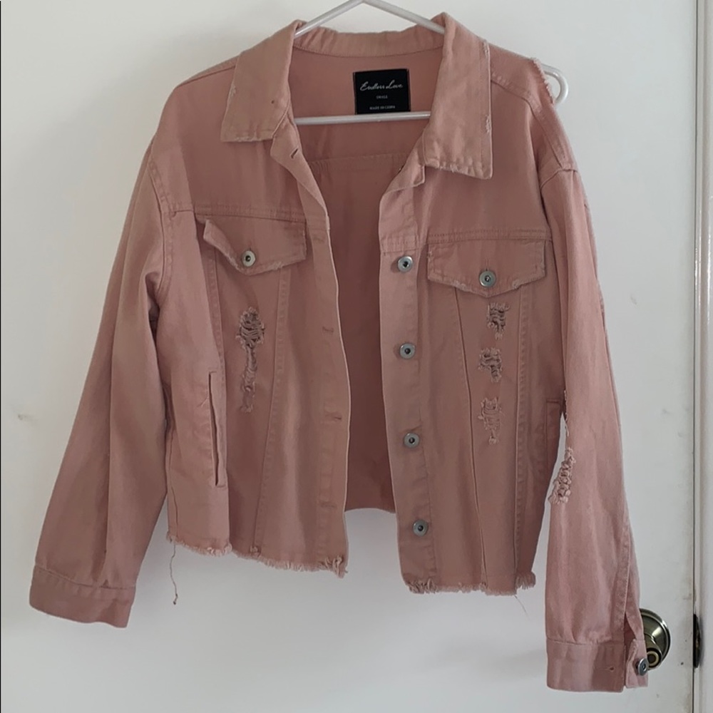 🌸 2/$20 Cute pink jean jacket
